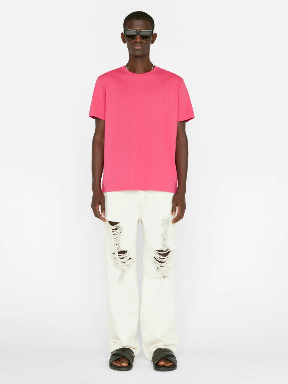 FRAME Logo Tee -- Pop Rose