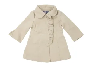 Girls Frill Overcoat - Beige
