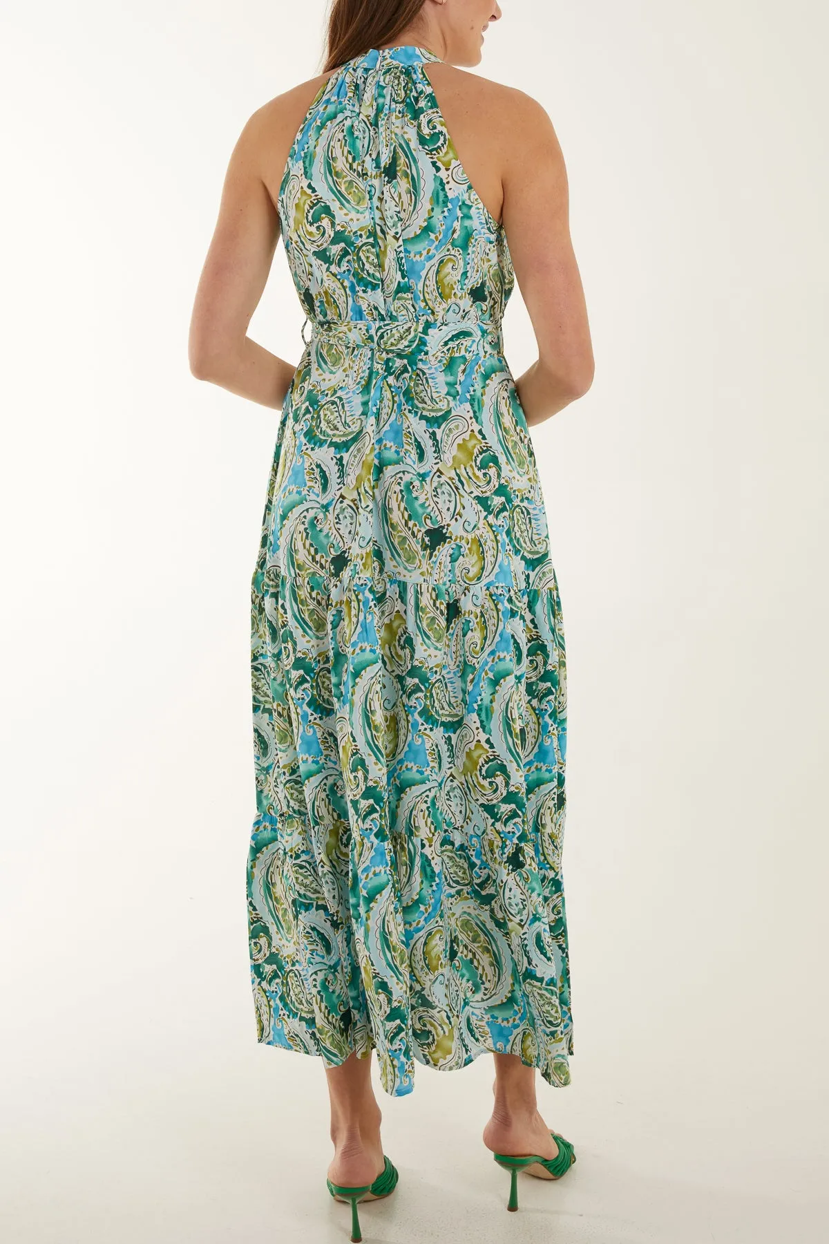 Halter Neck Paisley Maxi Dress