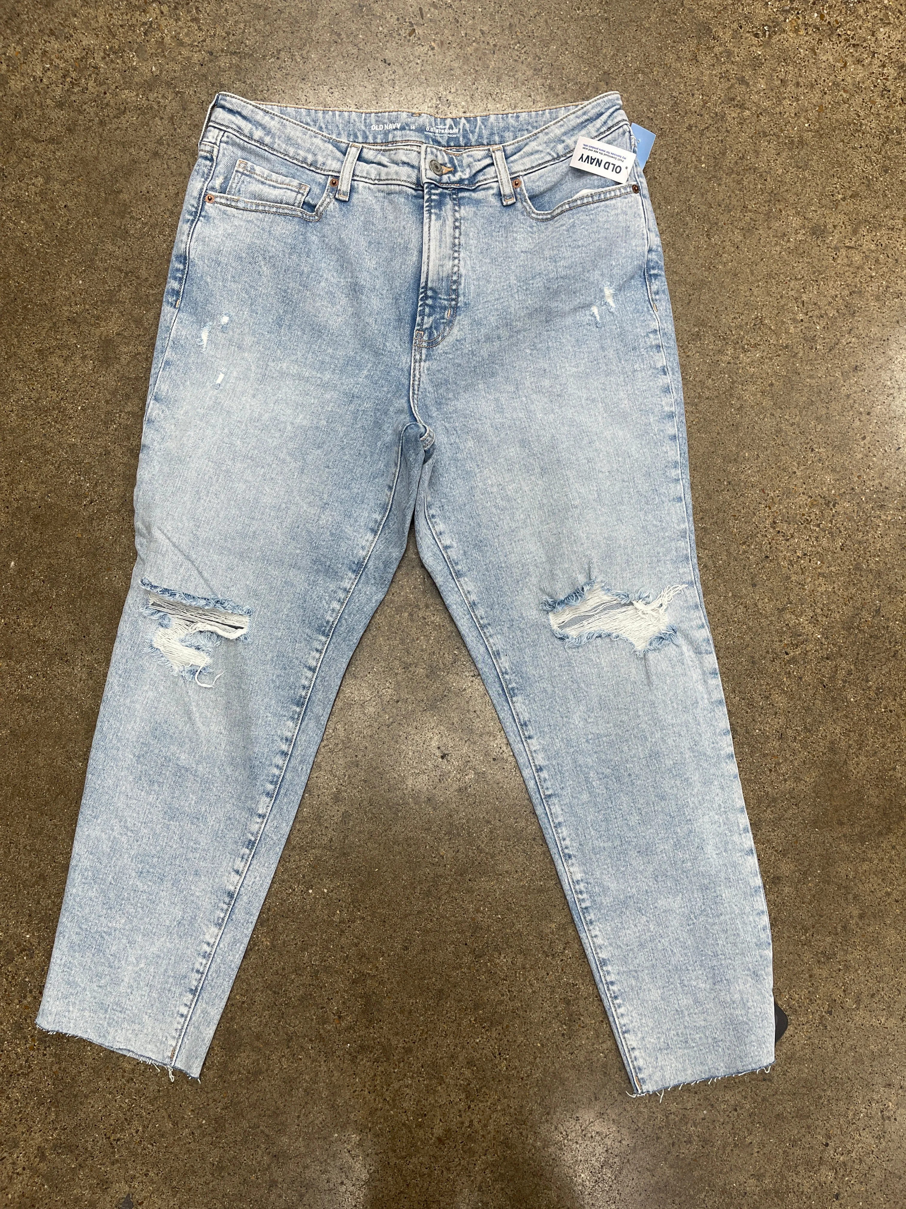 Jeans Straight By Old Navy In Blue Denim, Size:14