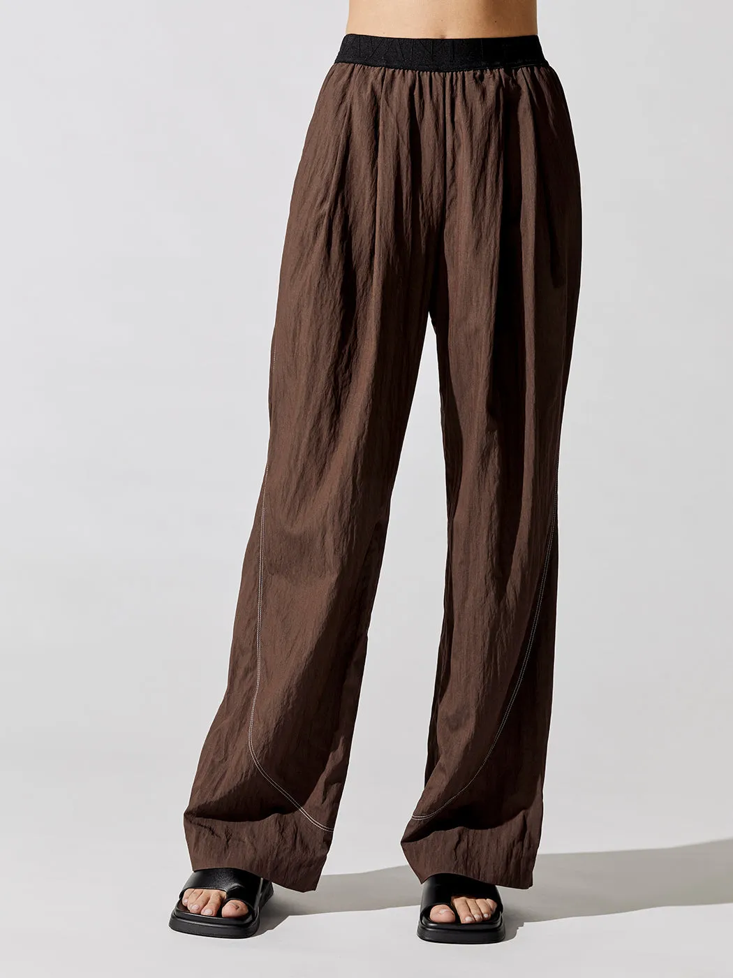 Leo Wide Leg Pants - Brown