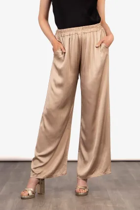 Lily Wide Leg Trousers - Gold