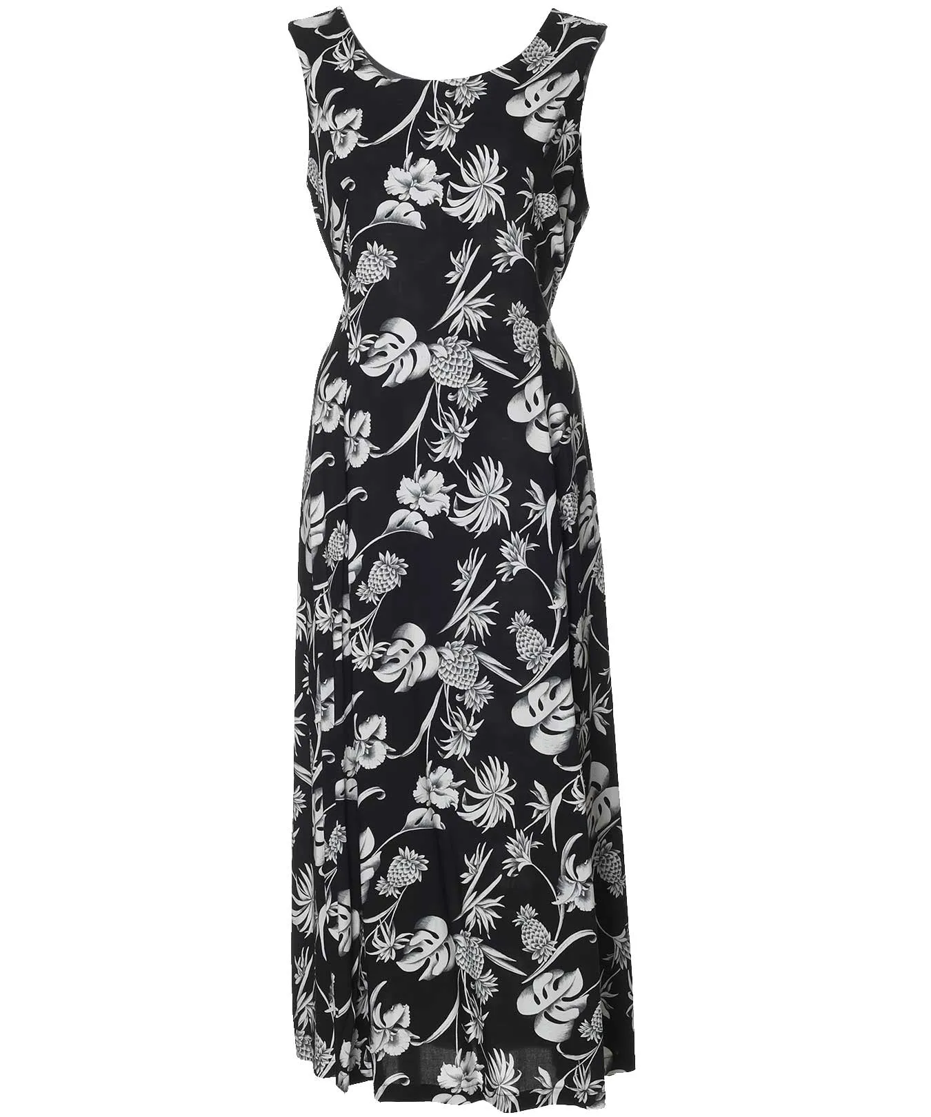 Long Hawaiian Dress Tie-Back Dream Garden