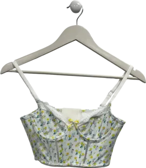 Lounge Underwear White Floral Print Cropped Cami UK 32A