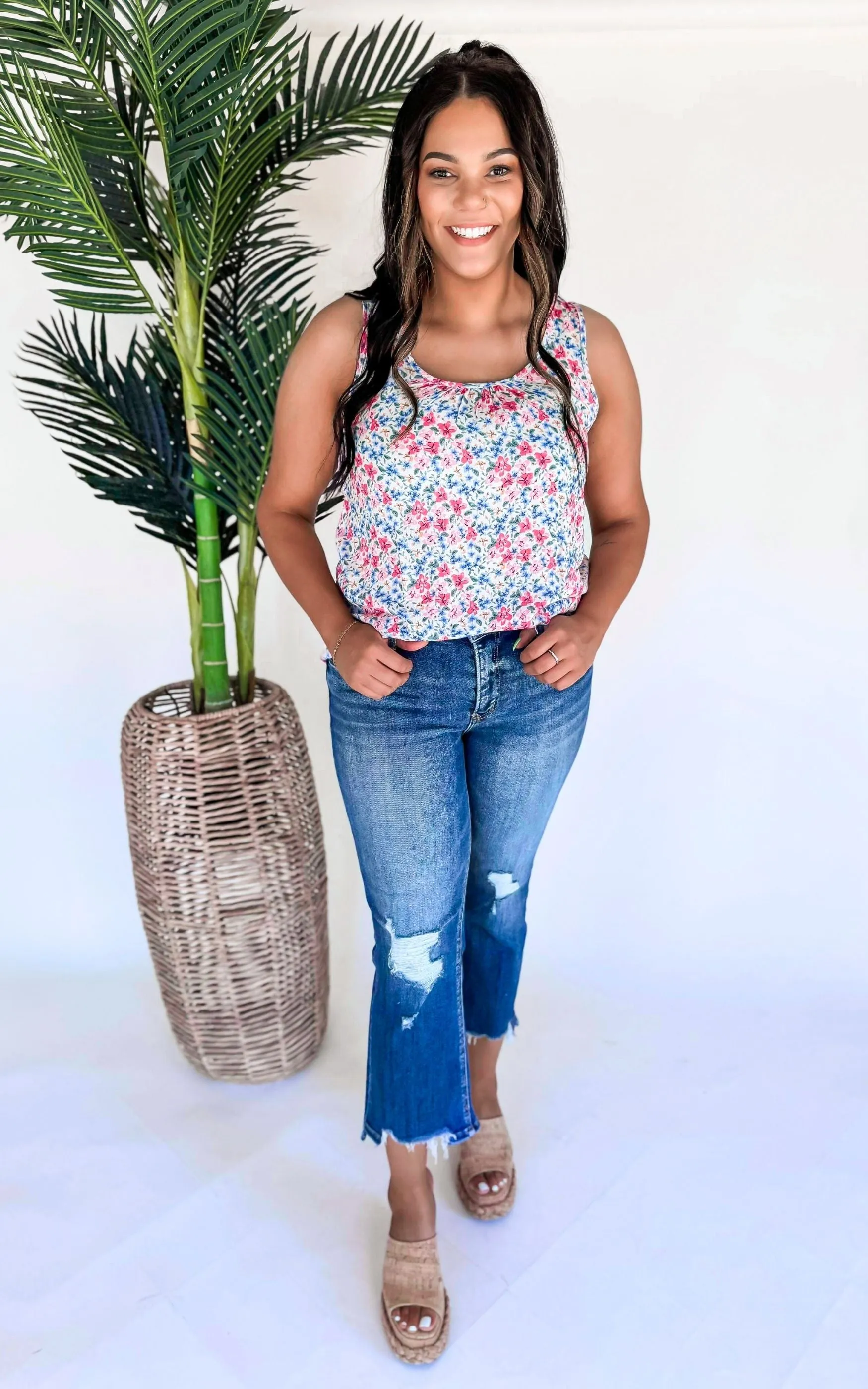 LOVERVET|Spellbound Mid Rise Slant Step Crop Flare Denim Jeans (REG/CURVY)