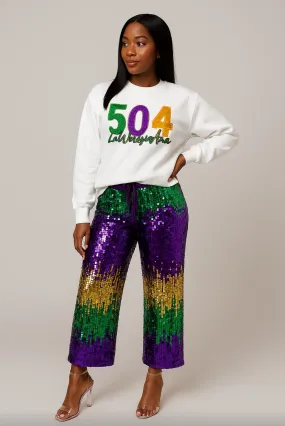 MARDI GRAS Jogger Sweatpants with 504 sweatshirt