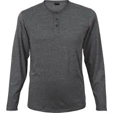 Mens 145G Henley Long Sleeve T-Shirt