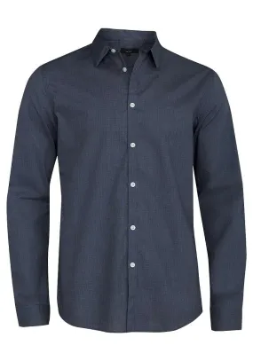 Mens Airforce Blue Cotton Blend Collared Shirt