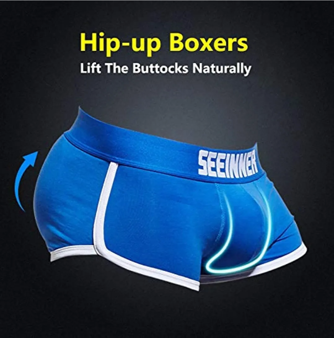 Men's AQ Padded Butts Up White Boxer Brief
