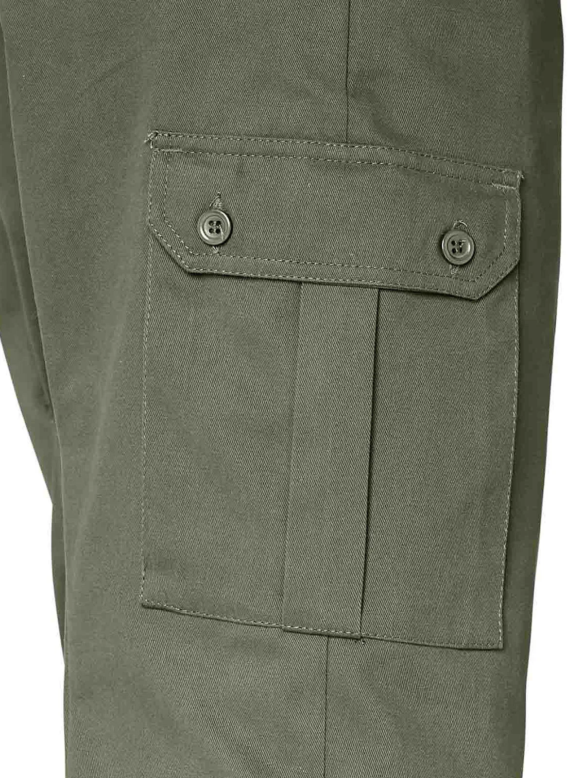 Mens Khaki Pure Cotton Cargo Trousers