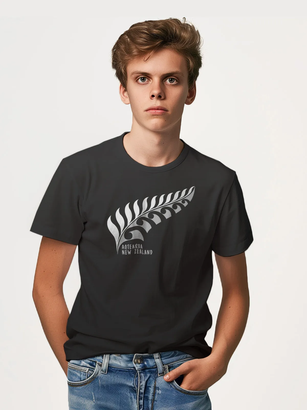 Mens New Zealand T Shirt - Silver Fern