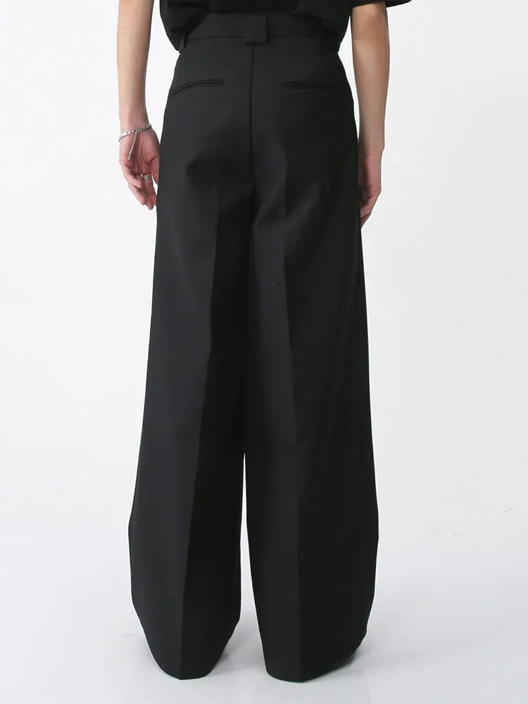 Men's Pants Wear Spring New Casual Trousers Medium Waist Male Trousers Loose Wide Legs Simple  Solid Color