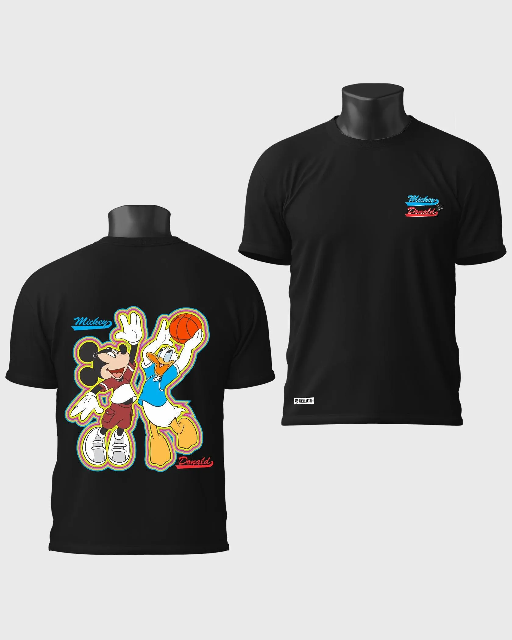 Mens Regular Tshirt Cartoon Disney Micky & Donald