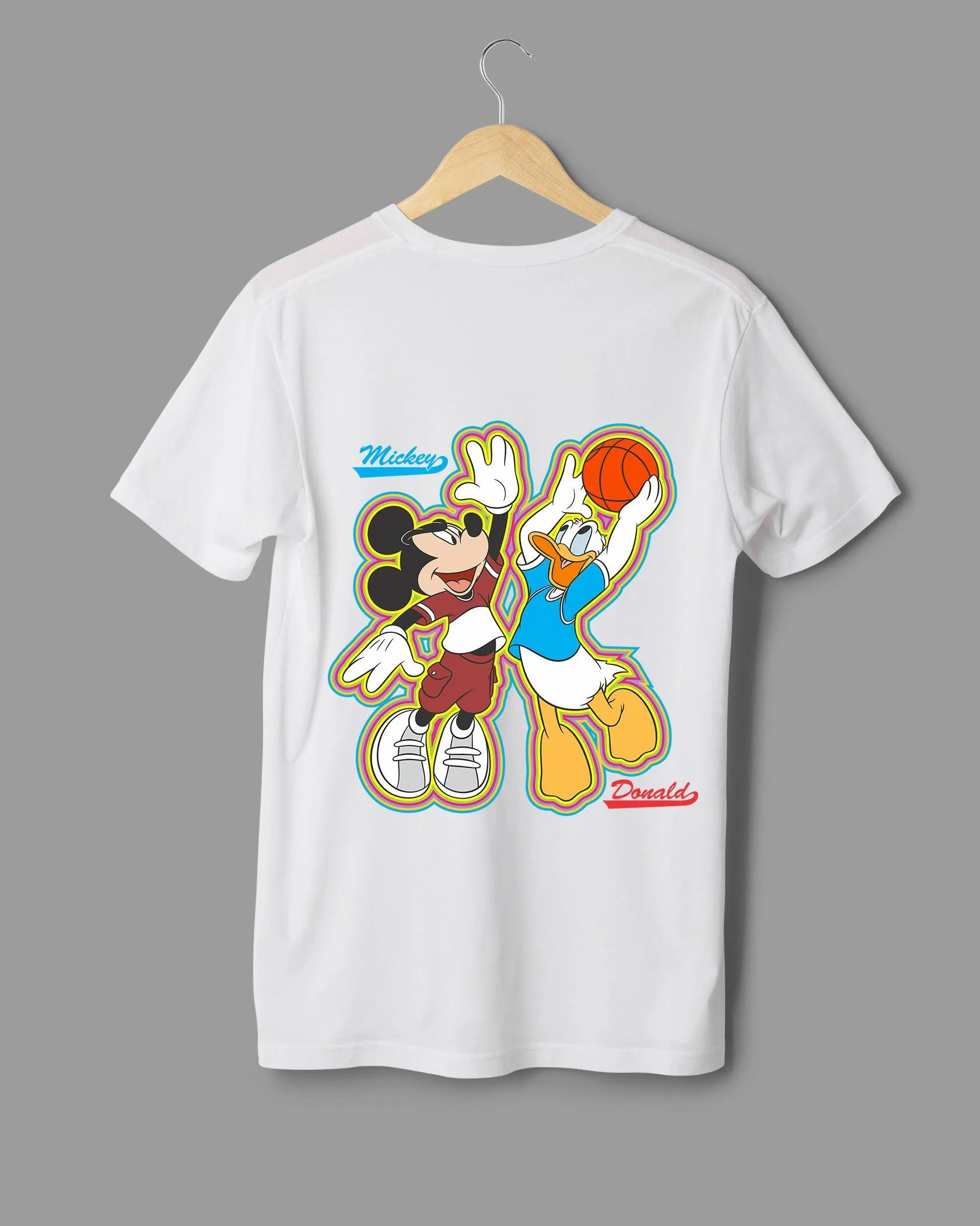 Mens Regular Tshirt Cartoon Disney Micky & Donald