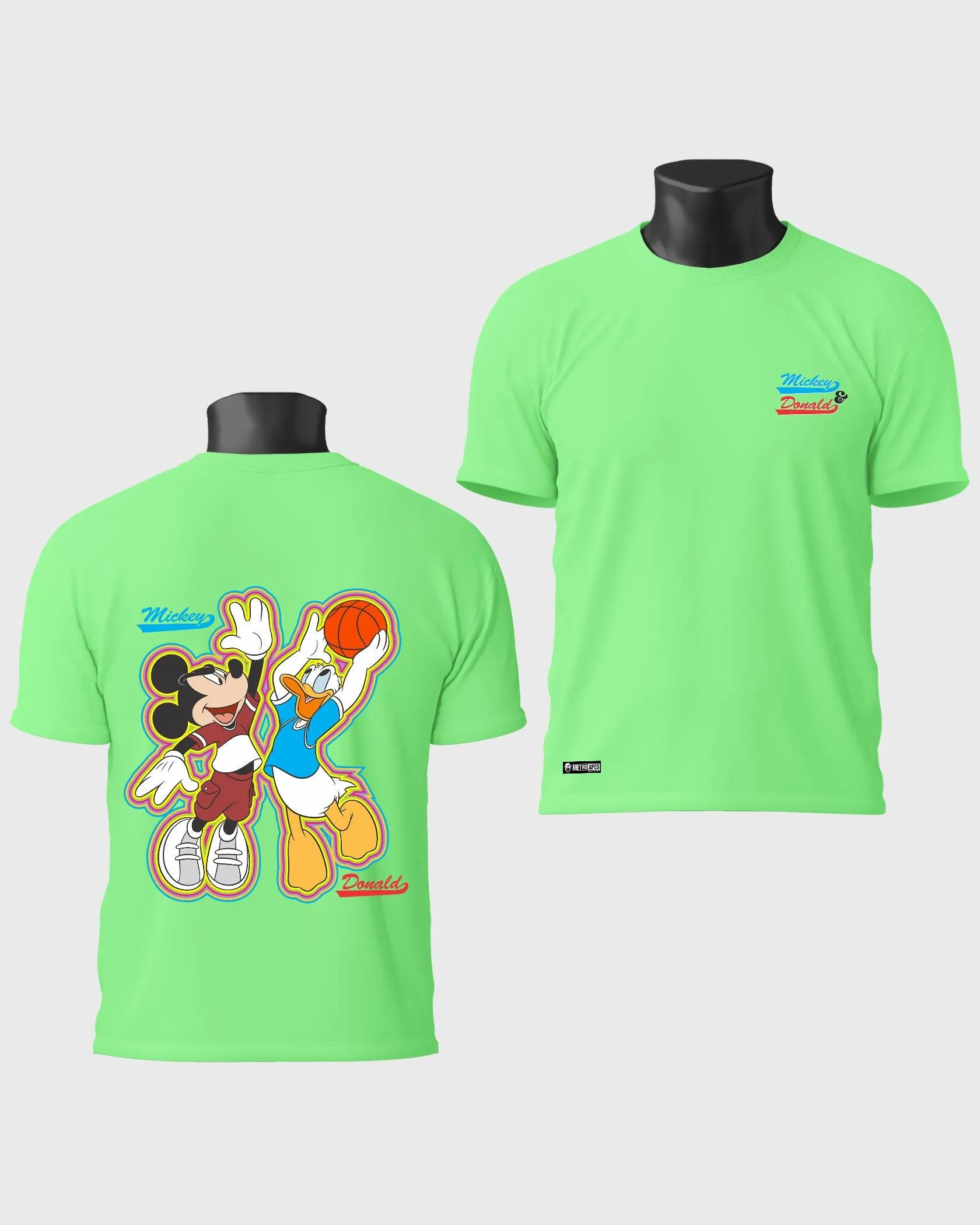 Mens Regular Tshirt Cartoon Disney Micky & Donald