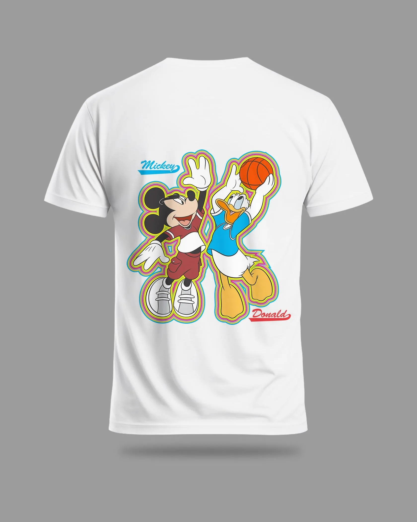 Mens Regular Tshirt Cartoon Disney Micky & Donald