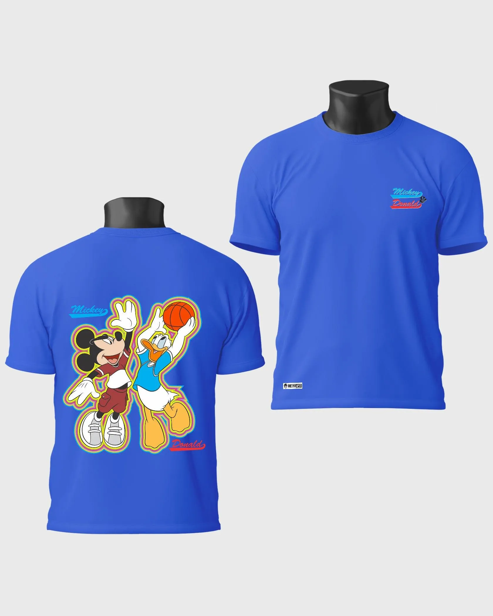 Mens Regular Tshirt Cartoon Disney Micky & Donald