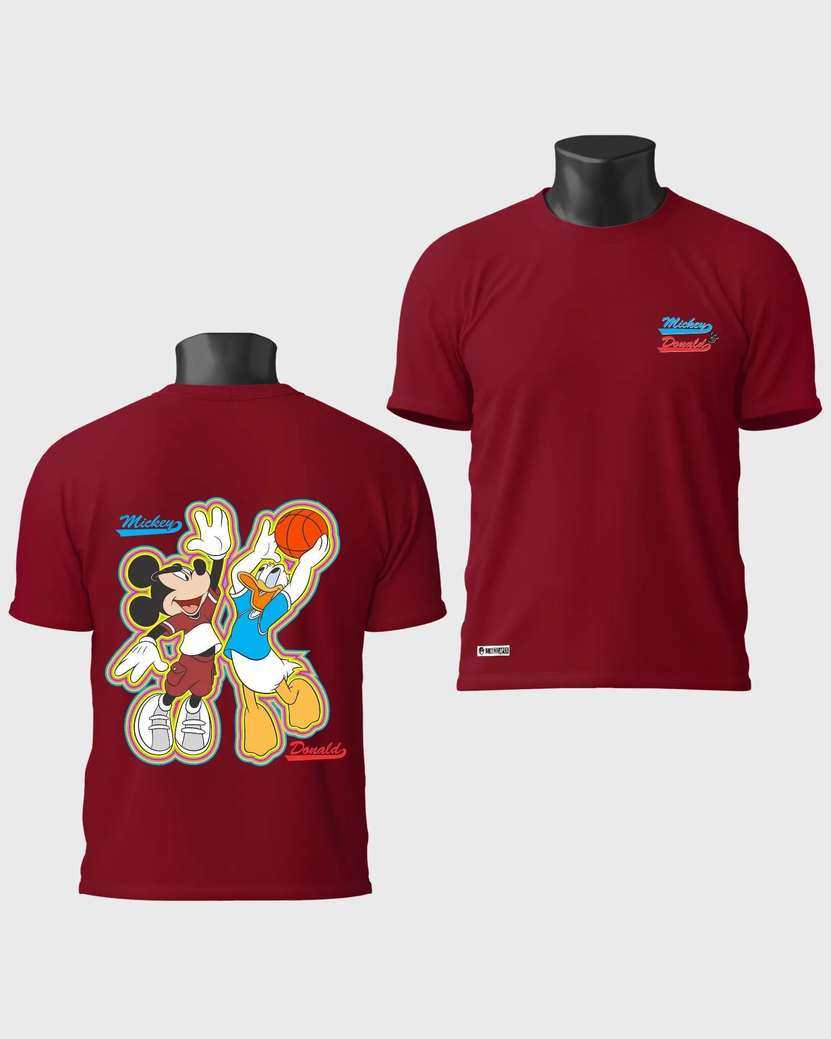 Mens Regular Tshirt Cartoon Disney Micky & Donald