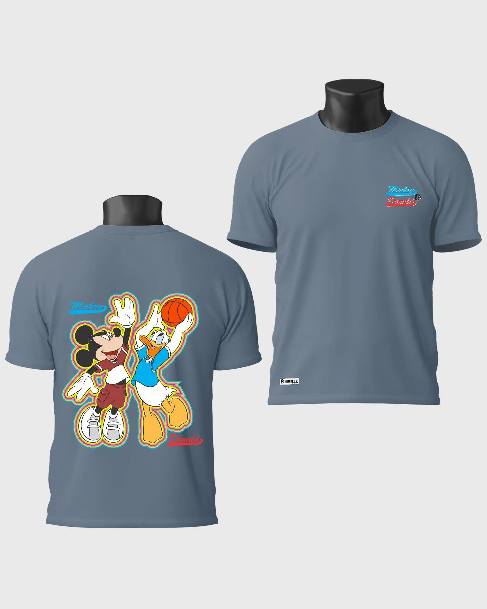 Mens Regular Tshirt Cartoon Disney Micky & Donald