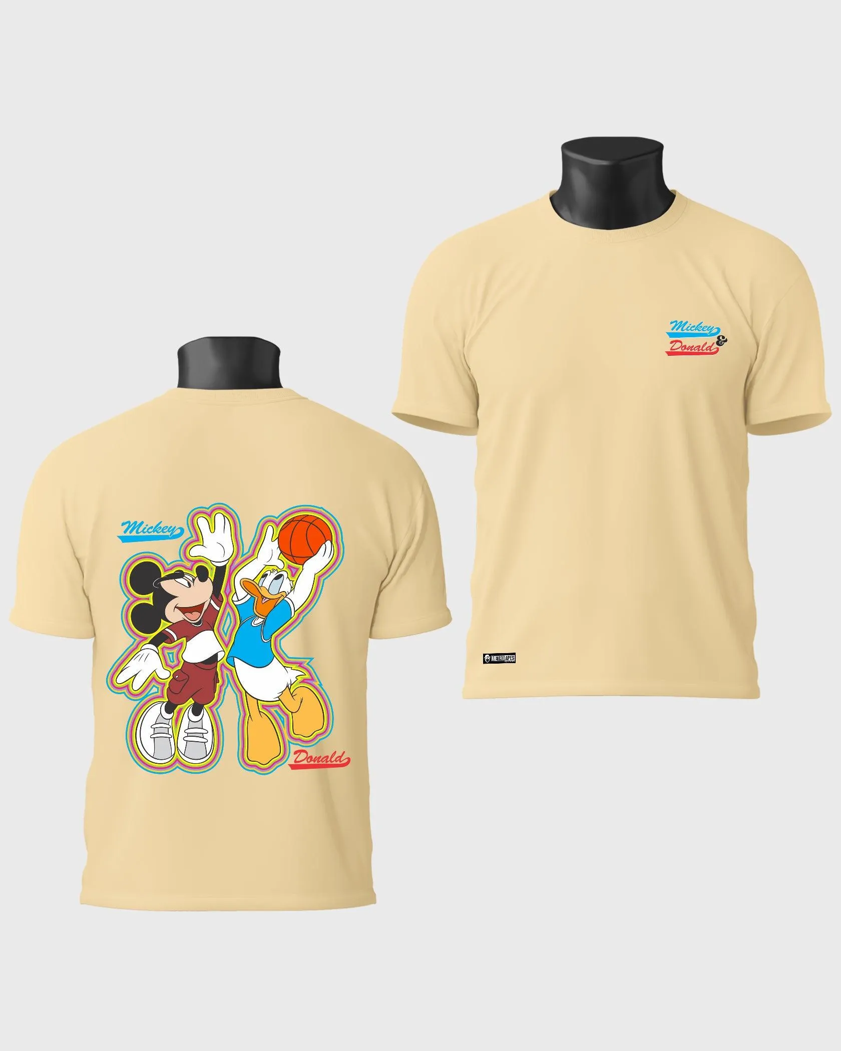 Mens Regular Tshirt Cartoon Disney Micky & Donald