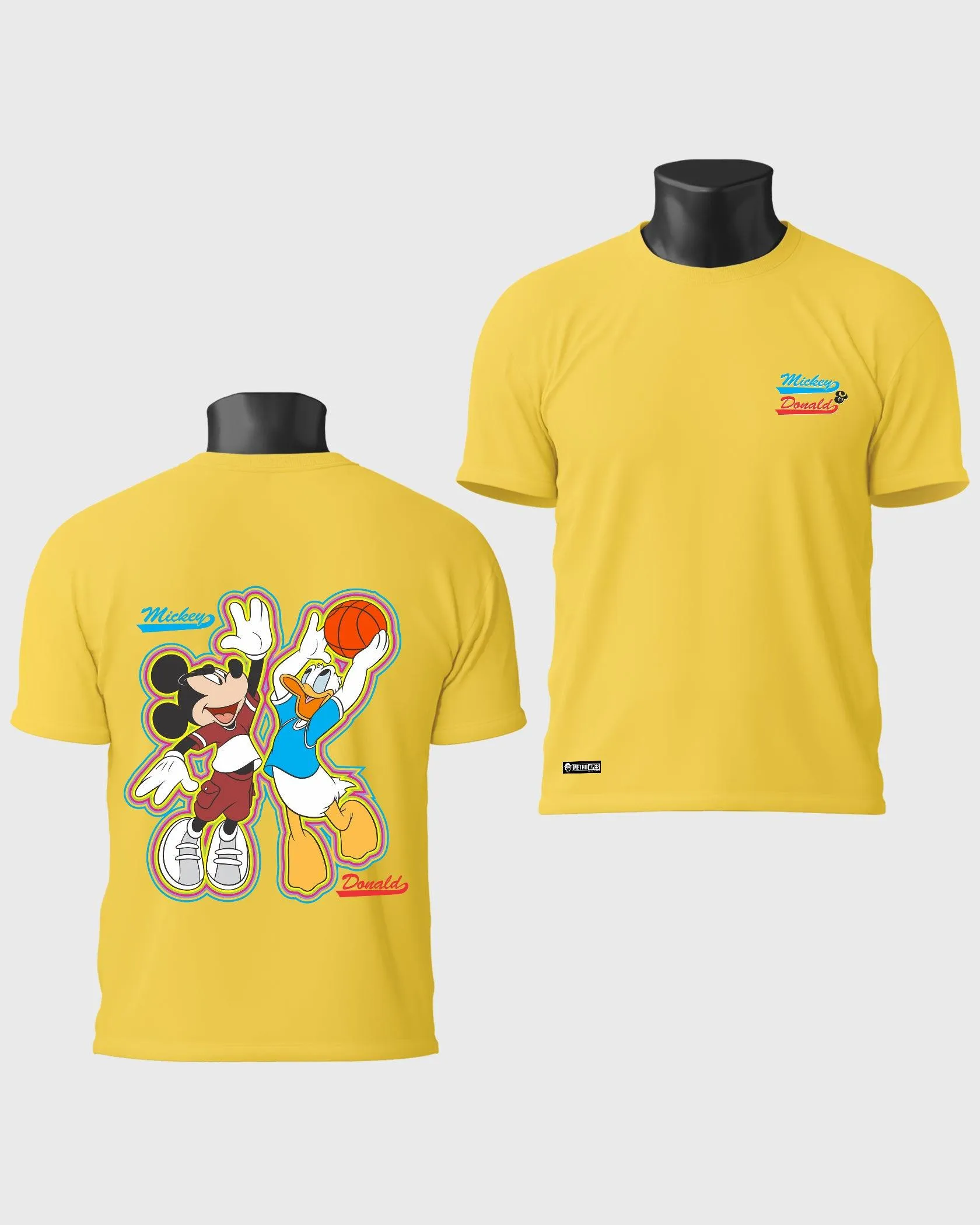 Mens Regular Tshirt Cartoon Disney Micky & Donald