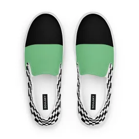 Men’s Slip-On Canvas Shoes (Black, Bright Green, Checkered)