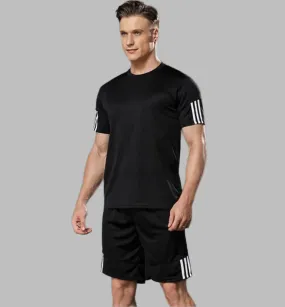 Men's Sports T Shirt  & Short Set in Black