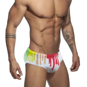 Men's Underwear Solid Color Printed Tape Cup Swim Briefs trunks