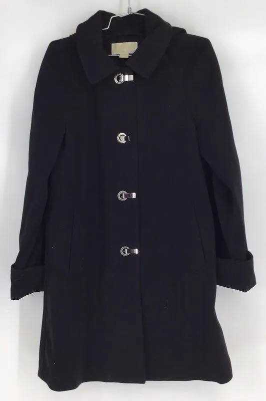 Michael Kors Women's Black Overcoat - Size Medium
