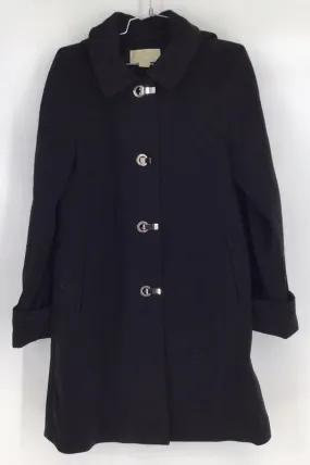 Michael Kors Women's Black Overcoat - Size Medium