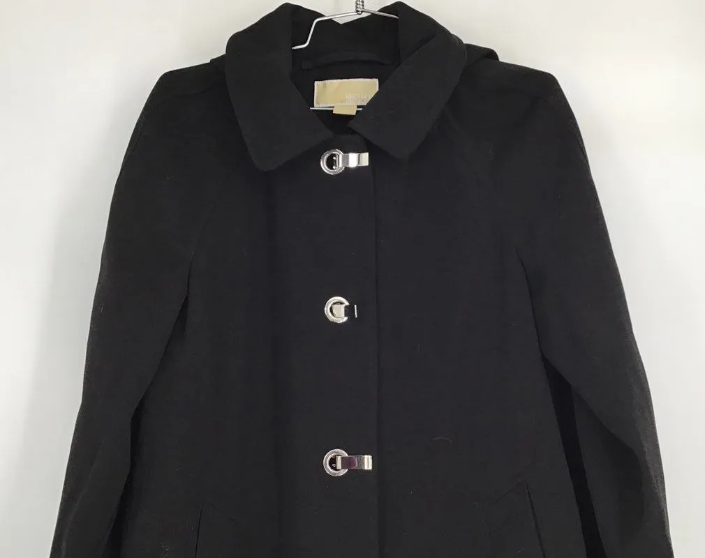 Michael Kors Women's Black Overcoat - Size Medium
