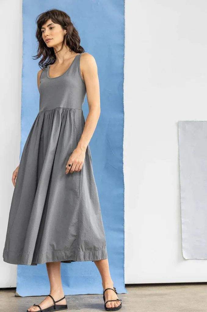 Mixed Media Maxi Dress - Granite