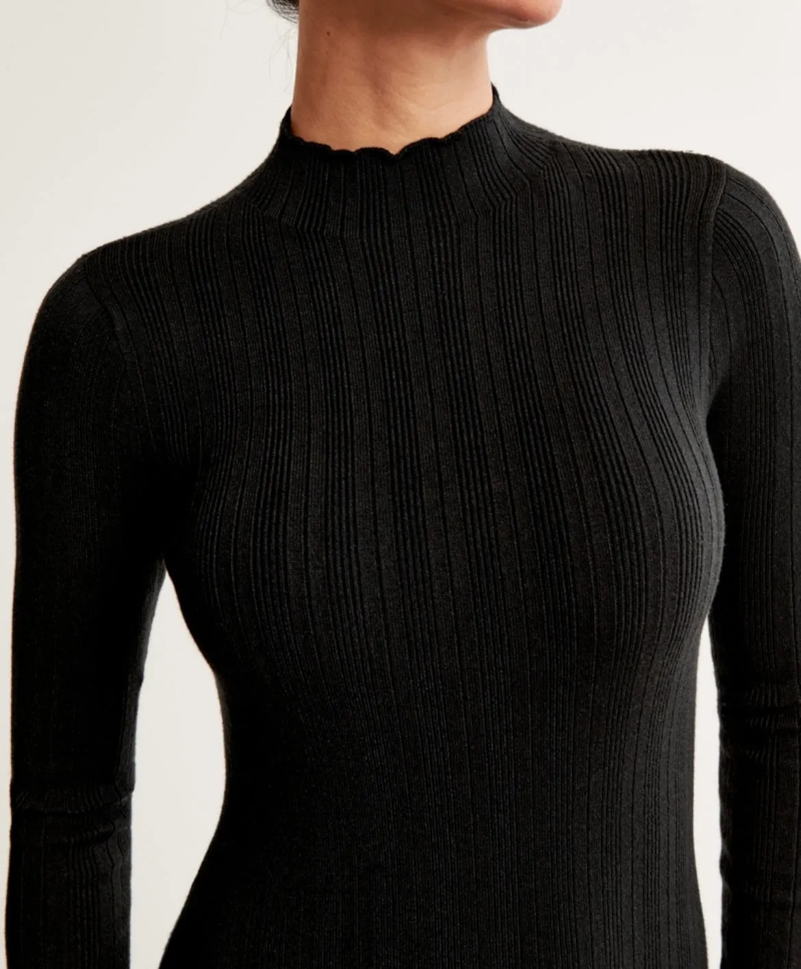 Mockneck Mini Sweater Dress