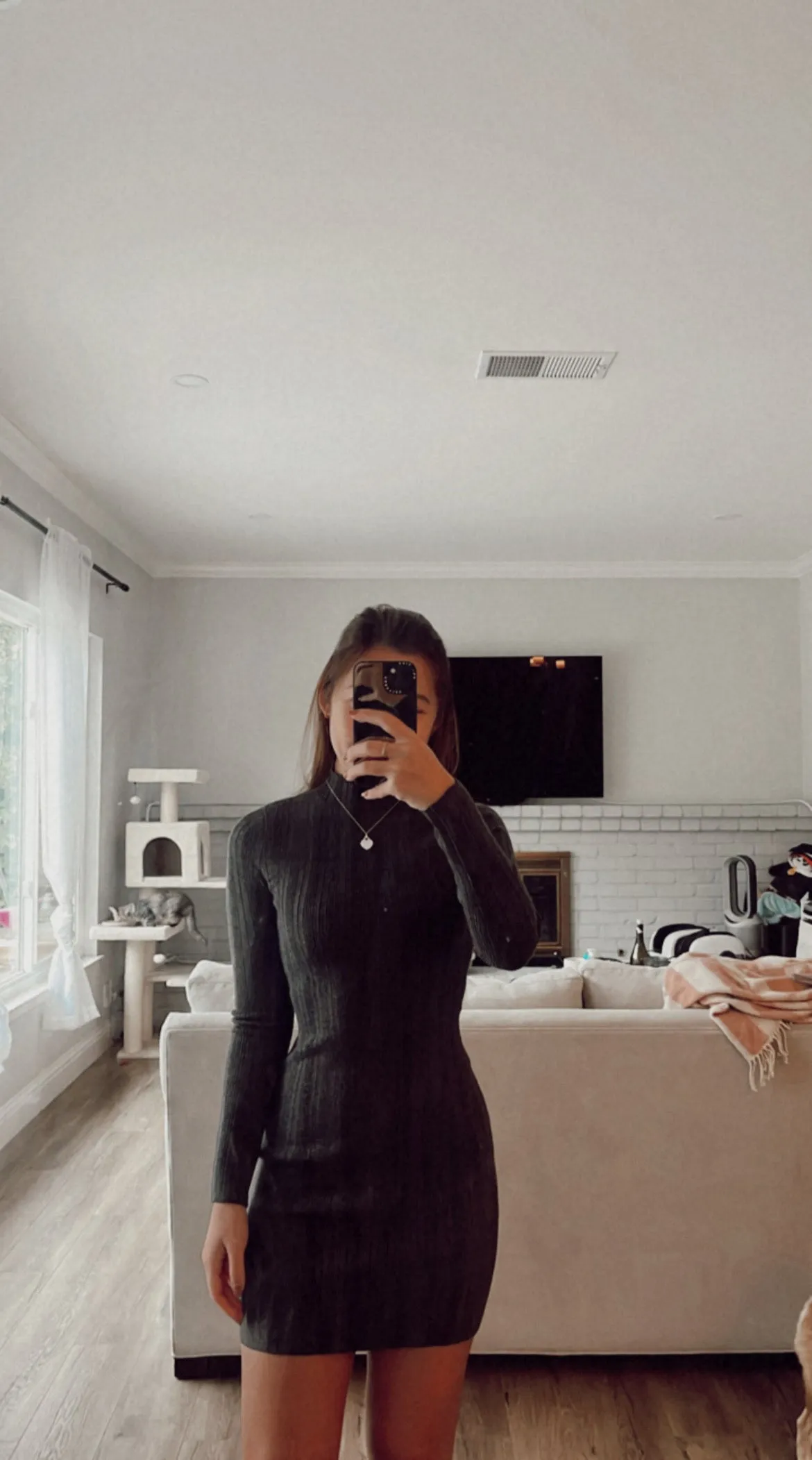 Mockneck Mini Sweater Dress