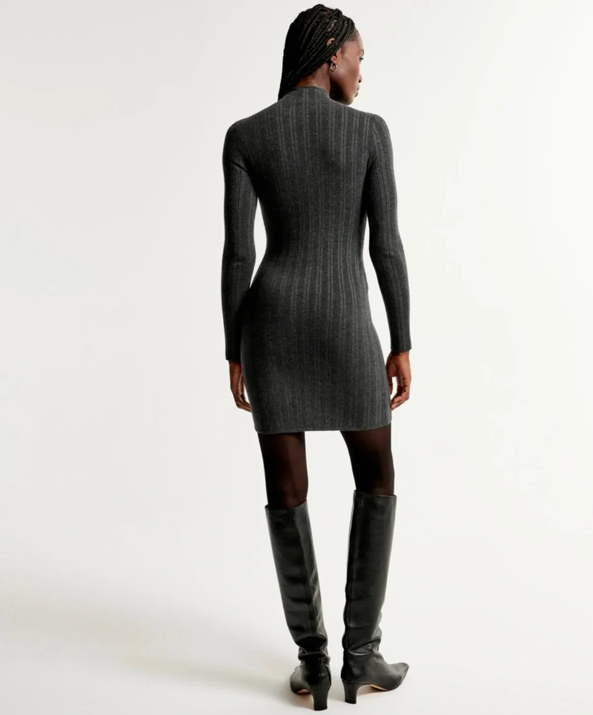Mockneck Mini Sweater Dress