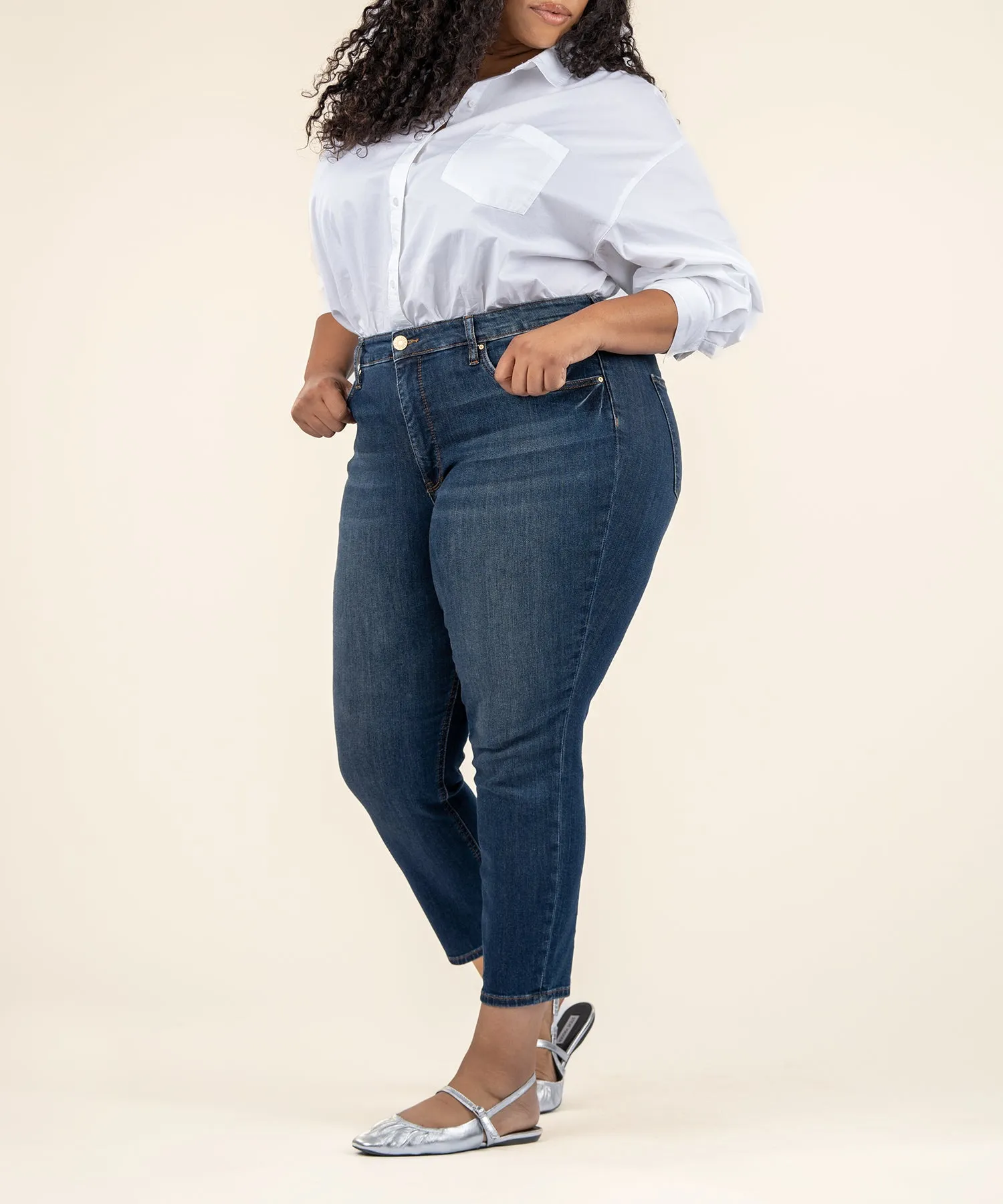 Naomi High Rise Fab Ab Crop Straight Leg, Plus