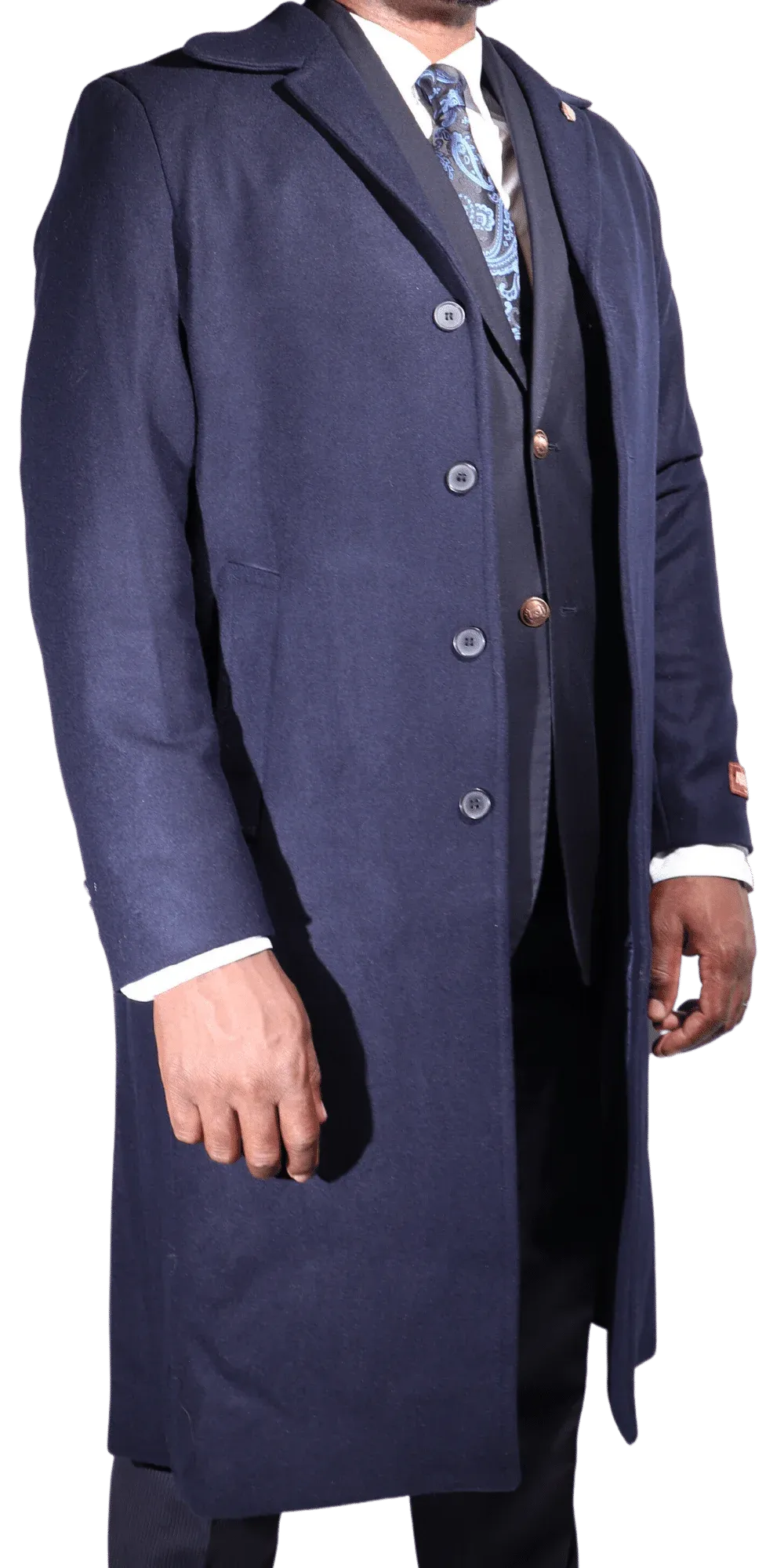Navada Cashmere Overcoat in Navy