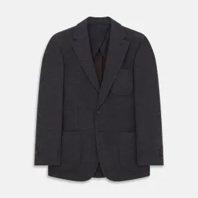Navy Cashmere Blend Henley Blazer