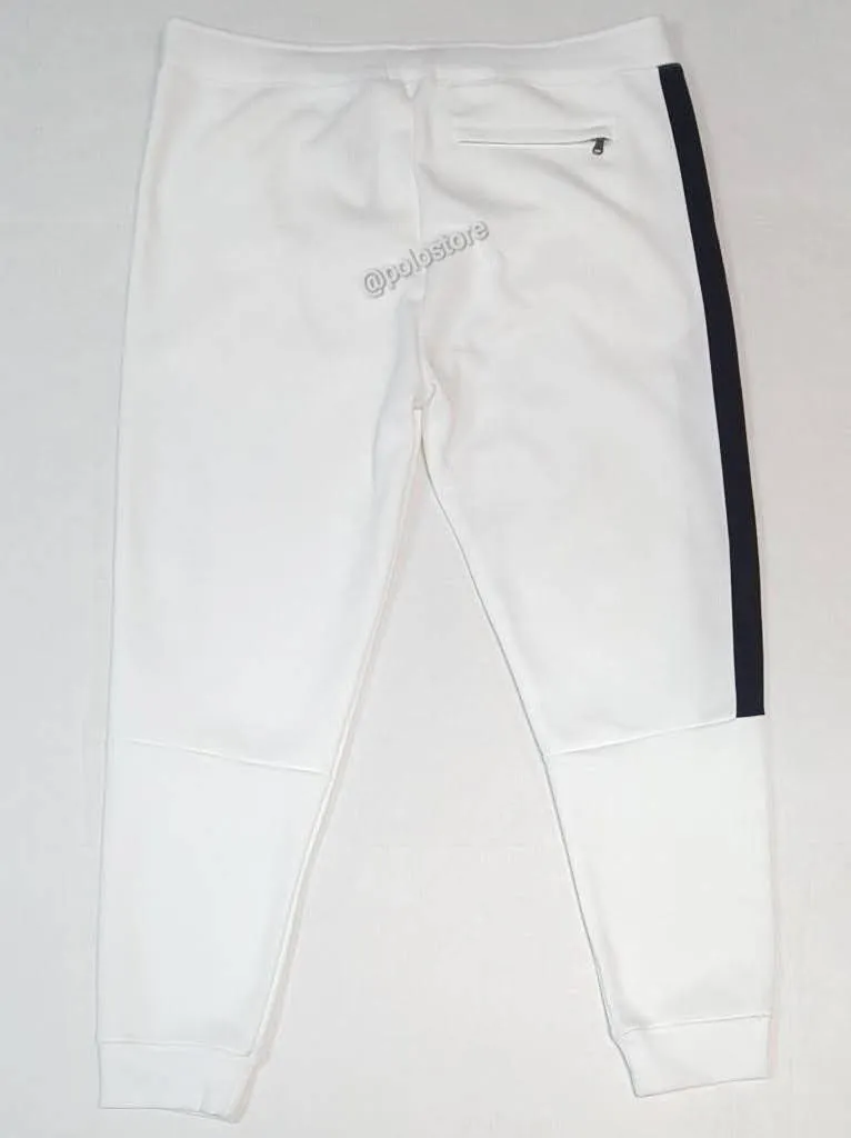 Nwt Polo Big & Tall White/Navy Spellout Zip Joggers
