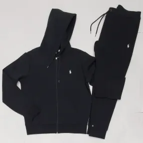 Nwt Polo Ralph Lauren Black with White Small Pony Double Knit Sweatsuit