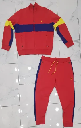 Nwt Polo Ralph Lauren Faded Red/Royal Blue Small Pony Sweatsuit