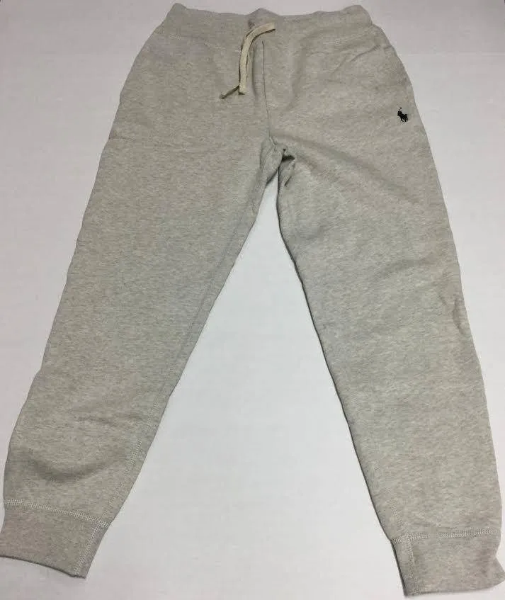 NWT POLO RALPH LAUREN GREY SMALL PONY FLEECE JOGGERS