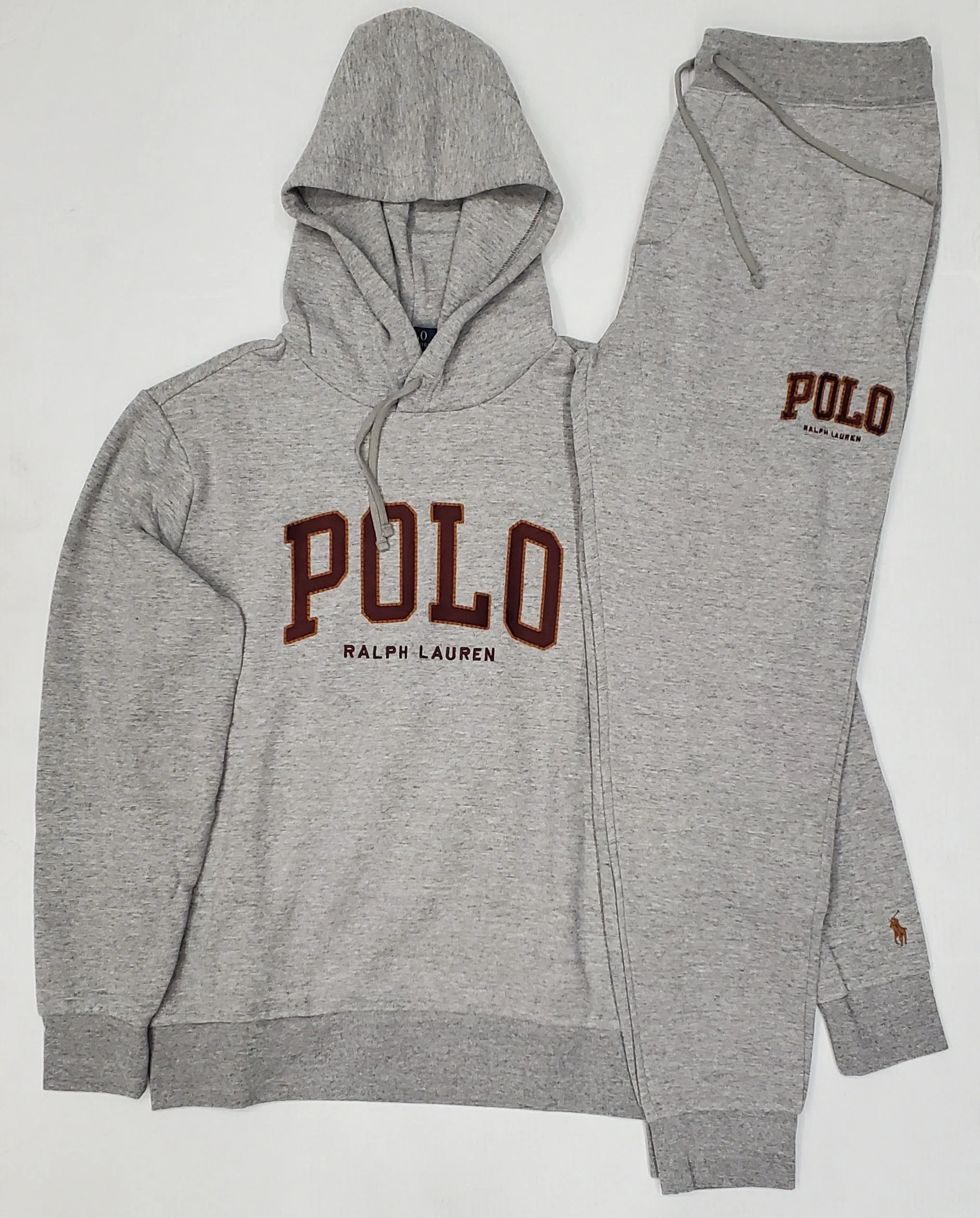 Nwt Polo Ralph Lauren Grey Spellout Logo Fleece Sweatsuit
