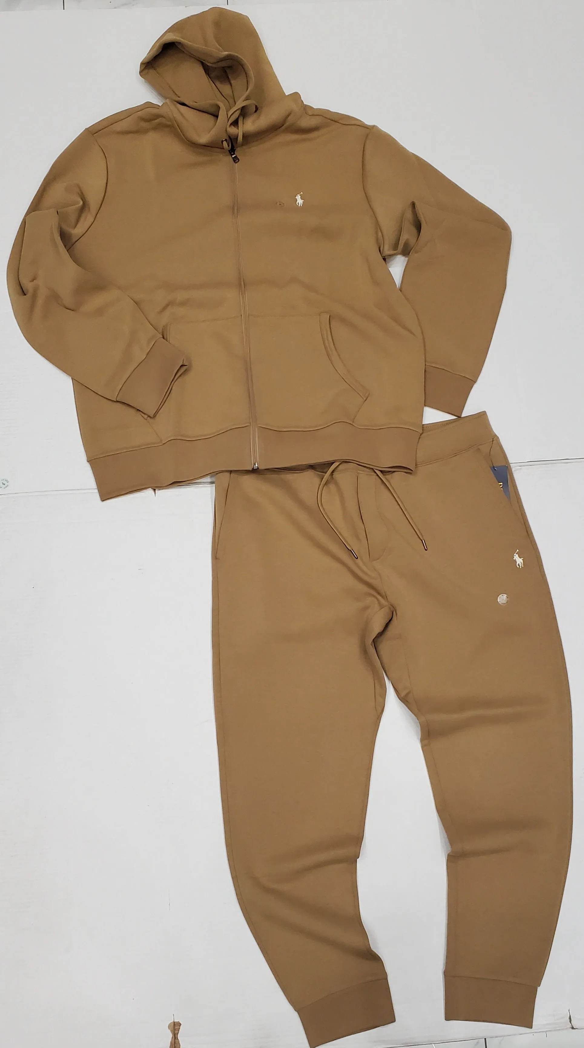 Nwt Polo Ralph Lauren Khaki Small Pony Double Knit Sweatsuit