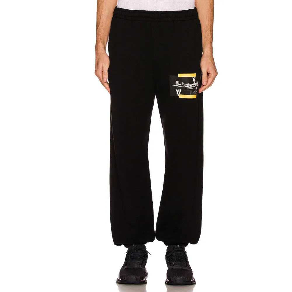 Off-White Men's Caravaggio Painting Slim Fit Cotton Sweatpants Black