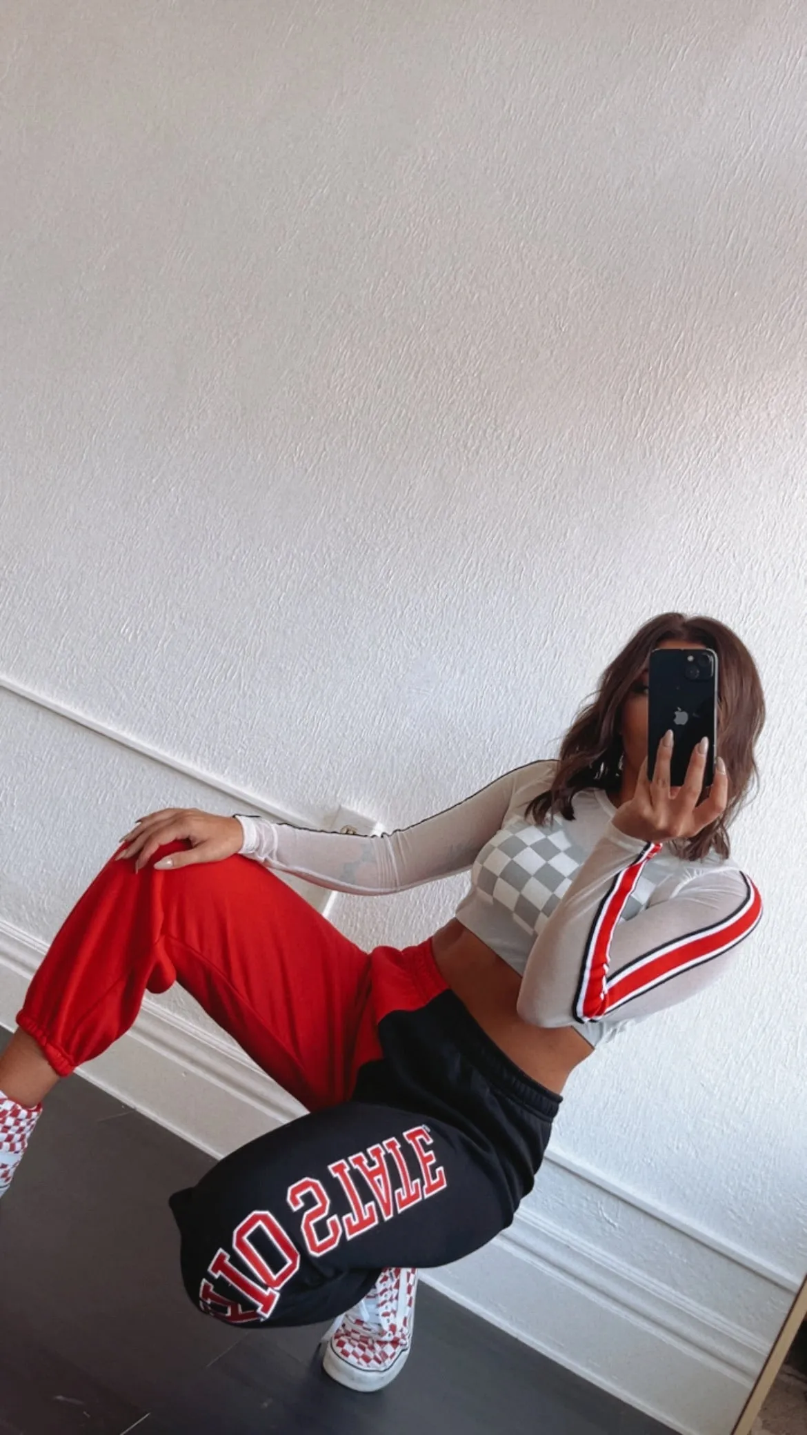 Ohio Two Toned Sweatpants, Red/Black