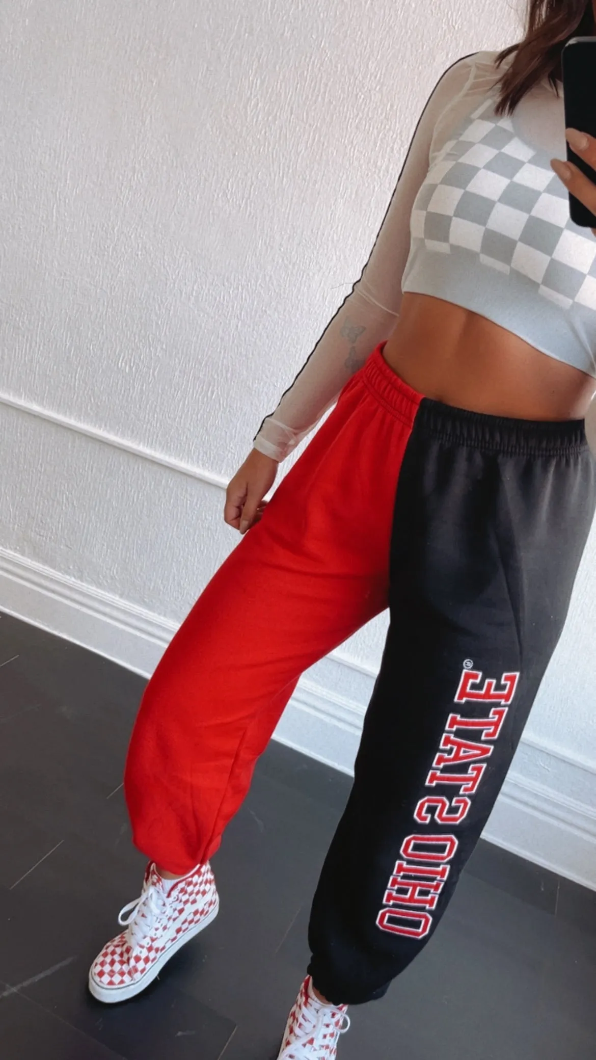 Ohio Two Toned Sweatpants, Red/Black