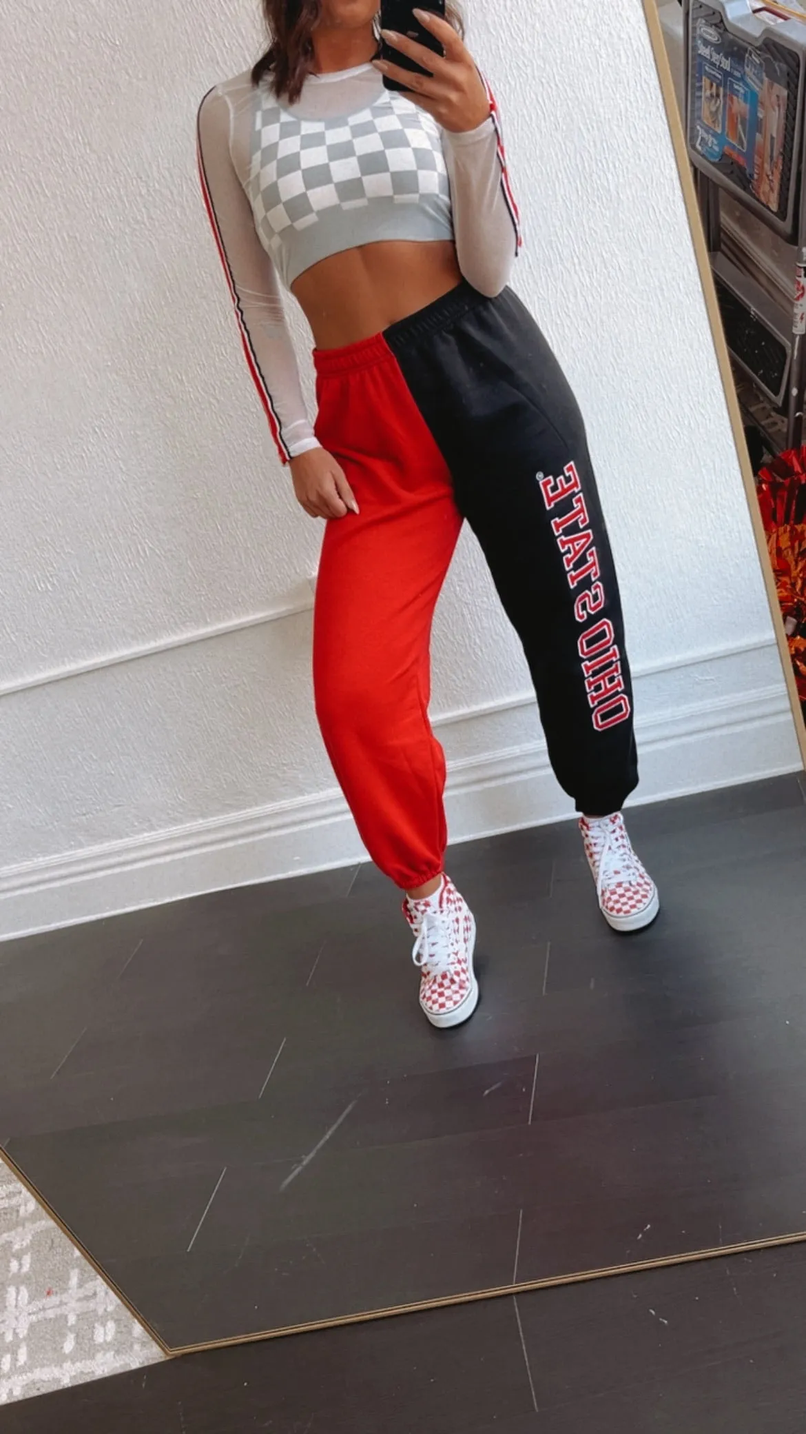 Ohio Two Toned Sweatpants, Red/Black