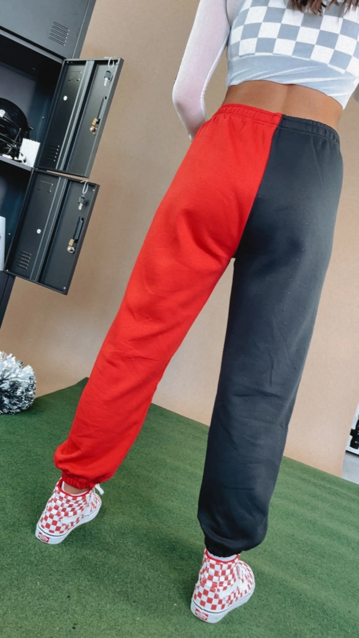 Ohio Two Toned Sweatpants, Red/Black