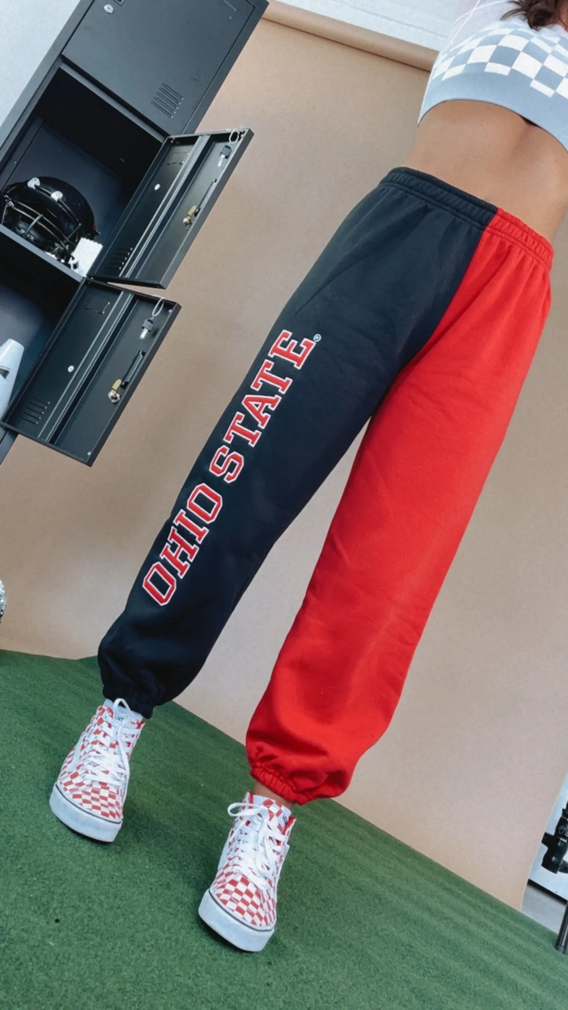 Ohio Two Toned Sweatpants, Red/Black